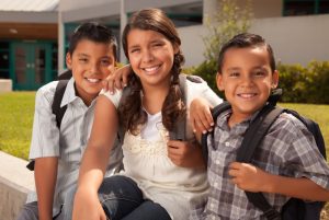 Smiling schoolchildren